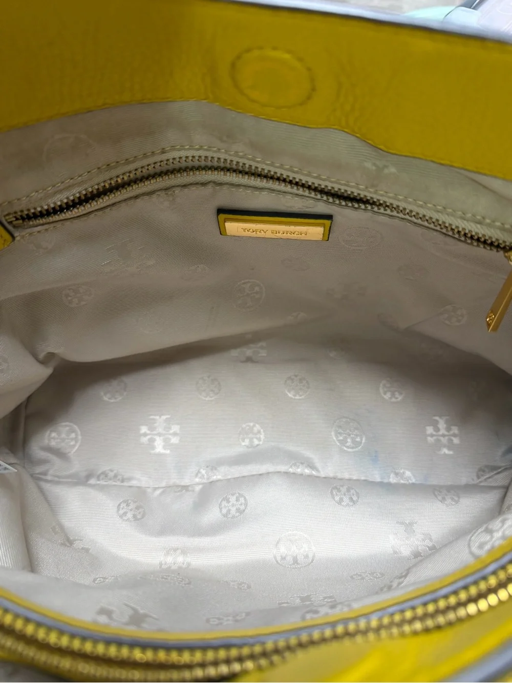 Tory Burch Yellow Leather Chain-Detail Shoulder Bag